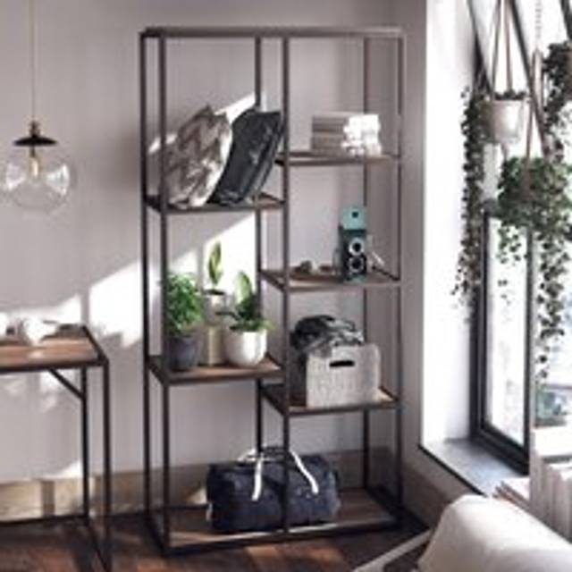 Quincy 5 Shelf Bookcase, Weathered Oak