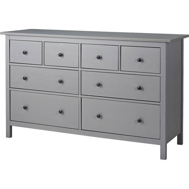 HEMNES byrå med 8 lådor, grå laserad, 160x96 cm