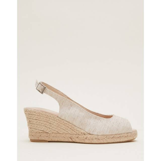 Phase Eight Women's Peeptoe Slingback Espadrilles - Metallic - 37/4