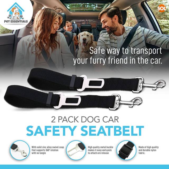 Pet Dog Seat Belt Adjustable Travel Car Safety Harnesses Lead Restraint