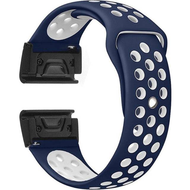 Garmin Fenix 5 / Forerunner 935 22mm tvåfärgat klockband av silikon - Blå / Vit