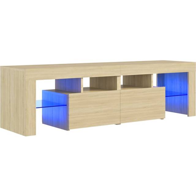 vidaXL TV Cabinet with LED Lights Sonoma Oak HiFi Stand TV Unit Hifi Cabinet