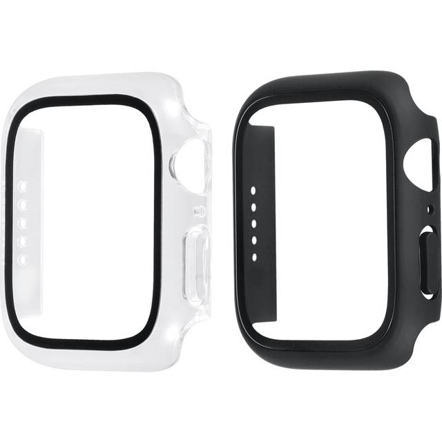 Triacle 360 skärmskyddshölje Apple Watch 7/8 41 mm 2 pack, svart/transparent