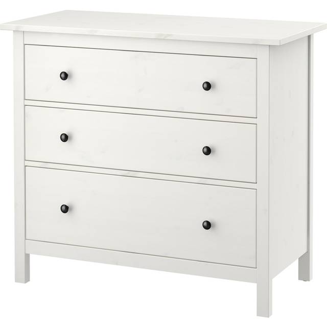 HEMNES Byrå med 3 lådor, vitbets, 108x96 cm
