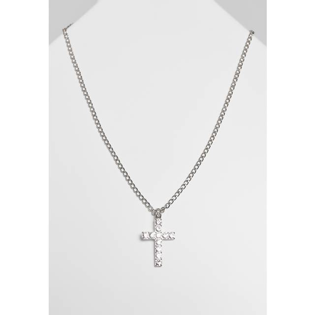 Necklace Urban Classics diamond cross - Argenté - One size