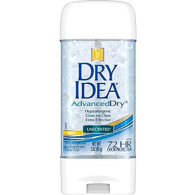 Dry Idea Gel Deodorant & Antiperspirant | 2X Longer Sweat Protection | 72-Hour Odor Protection | Unscented & Hypoallergenic for Sensitive Skin  3 oz.