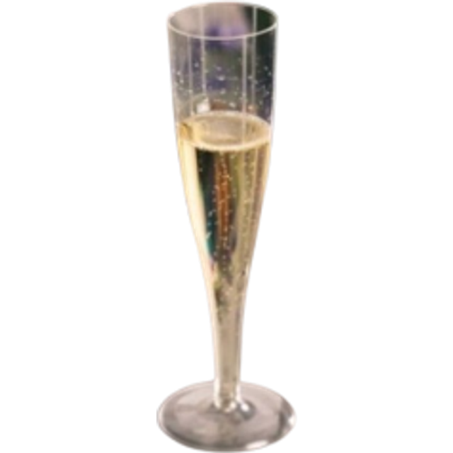 6 Pack Clear Plastic 200ml Champagne Flutes