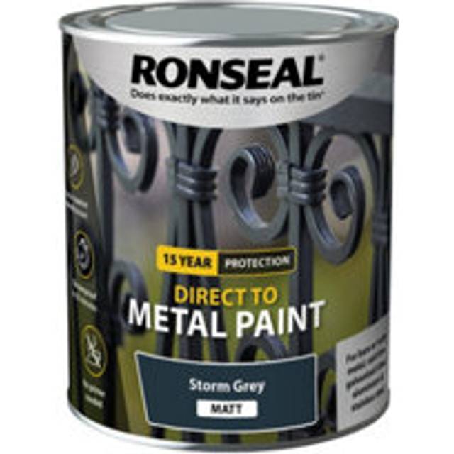 Ronseal 39192 Direct to Metal Paint Storm Grey Matt 250ml