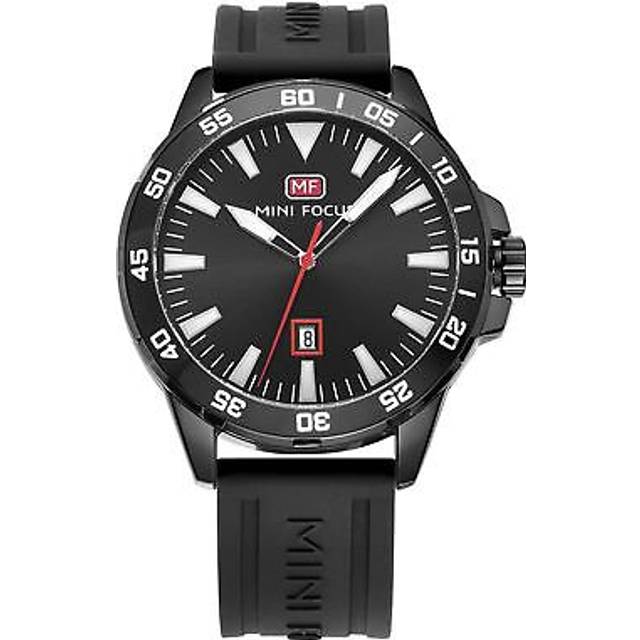 Mens Watch Black Red Boys Analogue Watches White Mini Focus