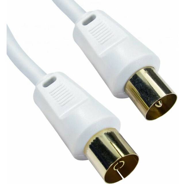 40m GOLD Aerial Cable Extension Male Plug to Female Socket TV Coaxial White Lead
