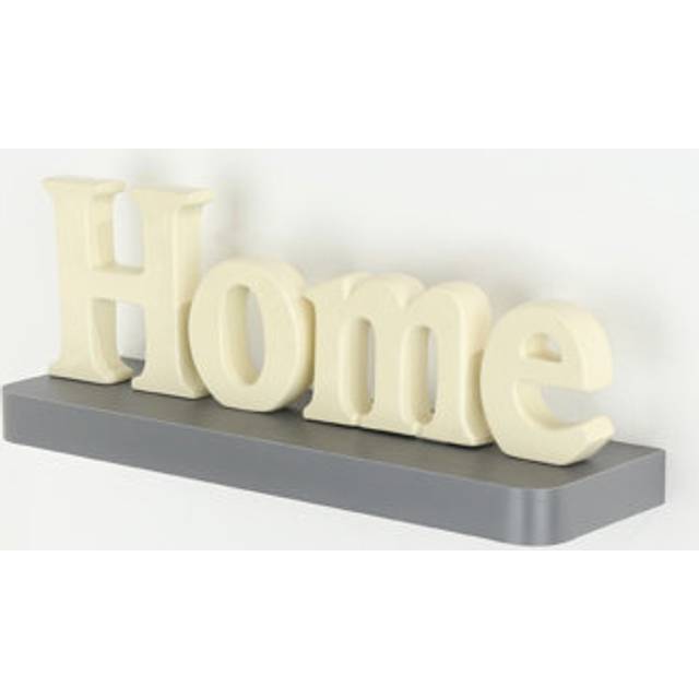 Floating Narrow Wall Shelf, Rounded Front Corners, Foiled Finish - Grey (3.8 cm H x 50 cm W x 14.5 cm D)