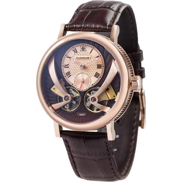 Thomas Earnshaw vardaglig klocka ES-8059-Parent, Mahogny brun, armband