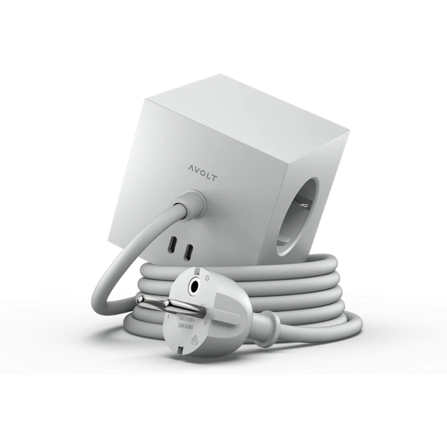Avolt Square 1 socket USB-C 30W 1.8 m Gotland grey