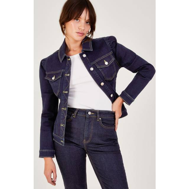 Monsoon Dora Puff Sleeve Denim Jacket with Sustainable Cotton