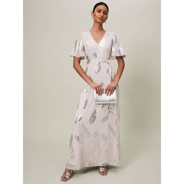 Phase Eight Larah Silk Blend Feather Print Maxi Dress