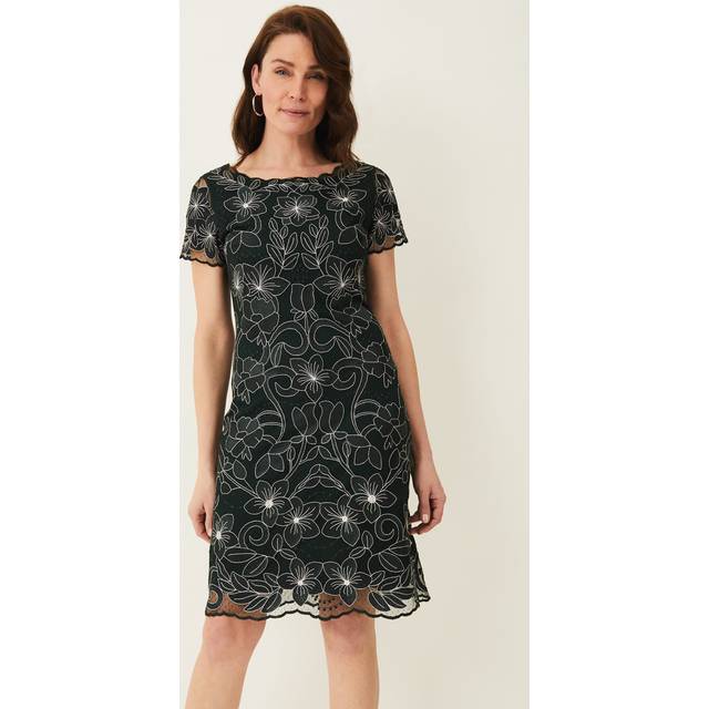 Phase Eight Women's Nessa Embroidered Dress - Pine/Pearl - 6