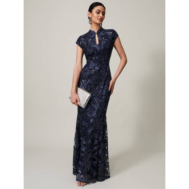 Phase Eight Women's Sofia Embroidered Sequin Dress - Black/Midnight - 24