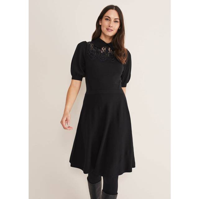 Phase Eight Women's Renata Lace Yoke Dress - Black - 10