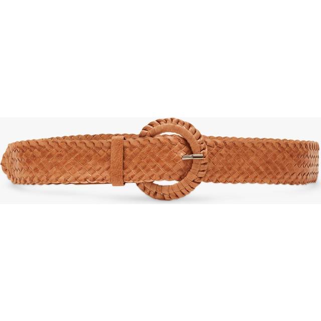 Phase Eight Women's Rosa Leather Cross Weave Belt - Tan - M/L