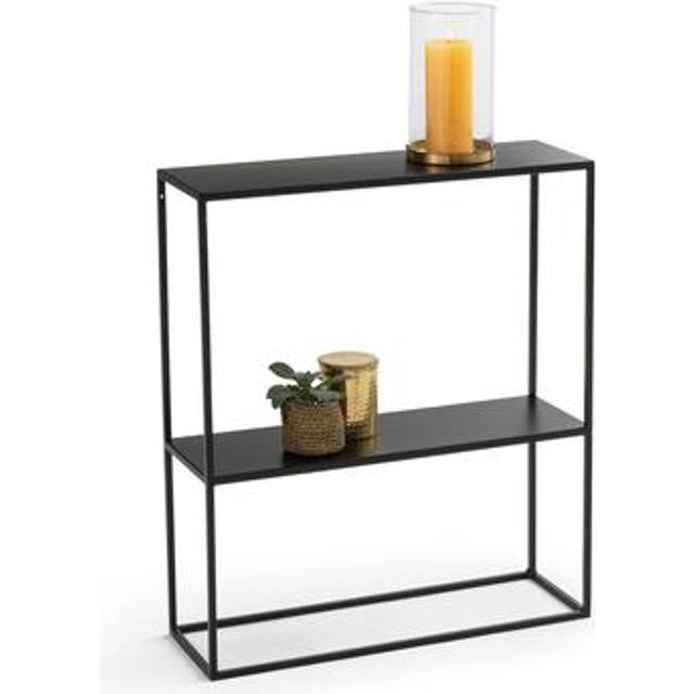 Hiba Double-Level Metal Console Table - Black - ONE SIZE