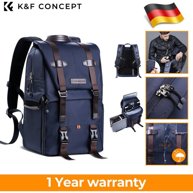 K&f concept camera backpack bag travel rucksack case waterproof with rain cover