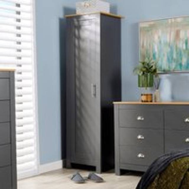 (Graphite) Camden 1 Door Wardrobe Bedroom Storage