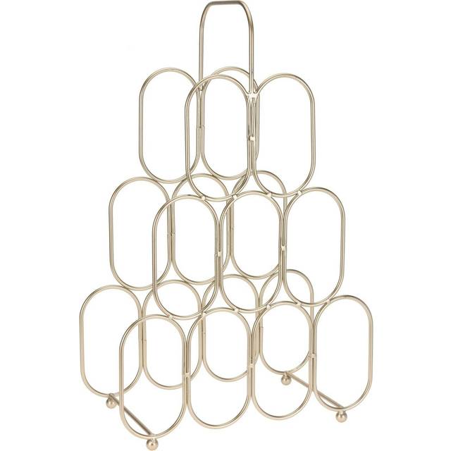 9 Bottle Metal Wine Rack Gold Counter Top Free Standing Wine Rack