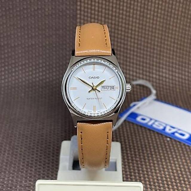 CaSio Ltp V006l 7b2udf  Ltp V006l 7b2  Analog Sat Student Women S Leather Watch LTP-V006L-7B2UDF