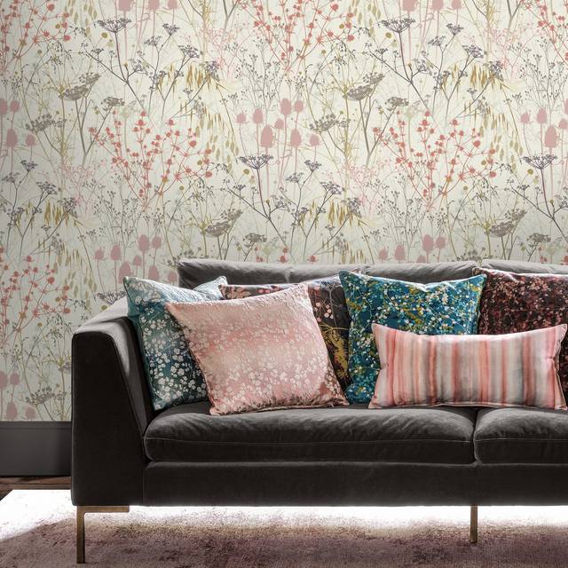 Clarissa Hulse Summer Border Floral Wallpaper In Cream - One Size
