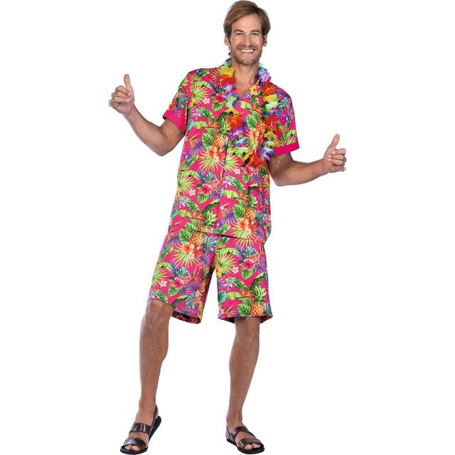 amscan Vuxna Hawaiian Party Fancy Dress Outfit Set, Rosa, Chest: 52"