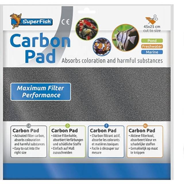SuperFish Carbon Pad Absorbs Colouration / Harmful Substances 45 x 25cm