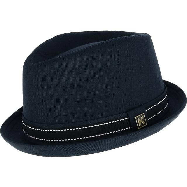 Kenny K Men's Upturned Brim Fedora with Hatband - Navy Xlarge (Xlarge)