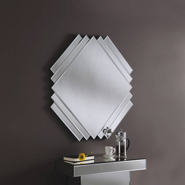 Yearn Mirrors Yearn Art Deco Bevelled Wall Mirror, Black