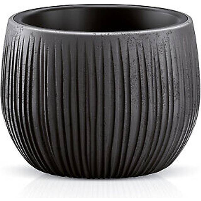 (150mm, Black) Mini Bowl Plastic Flower Plant Planter Pots Lined