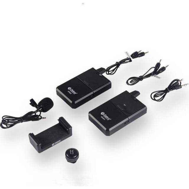 (DV01) UHF Wireless Lavalier Mic with Monitor Function and Interview Lapel for Smartphone DSLR Camera Webcast