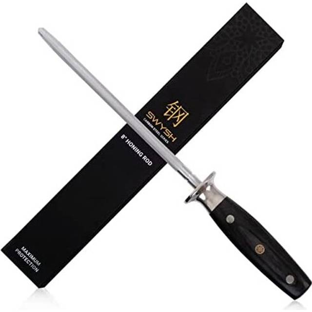 "SWYSH 8"" Knife Sharpeners Professional Steel - Knife Sharpener Rod for Sharpening Chef Kitchen Knives - Ceramic Honing Steel Helps Restore to Sharp"
