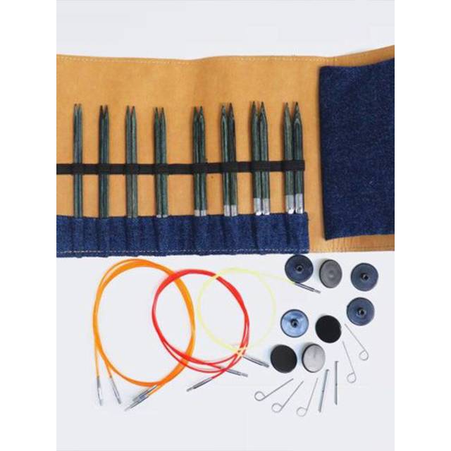 KnitPro - KnitPro utbytbar nålsats Wood Indigo - 1 set