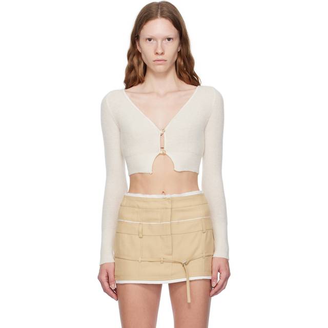 JACQUEMUS Off-White Le Papier 'Le Cardigan Alzou' Cardigan - 110 Off-White - FR 44