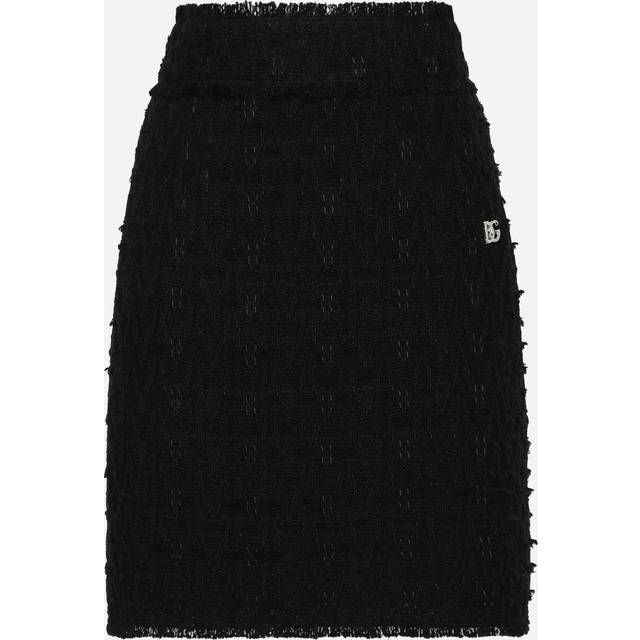 Dolce & Gabbana Rush-stitch Skirt With Side Slit - Woman Skirts Black 44