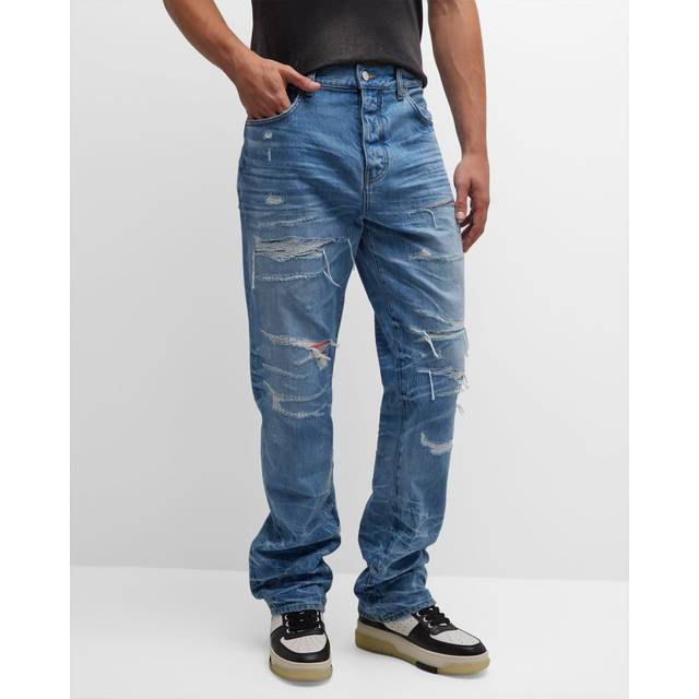AMIRI Blue Distressed Jeans - FADED INDIGO - WAIST US 30