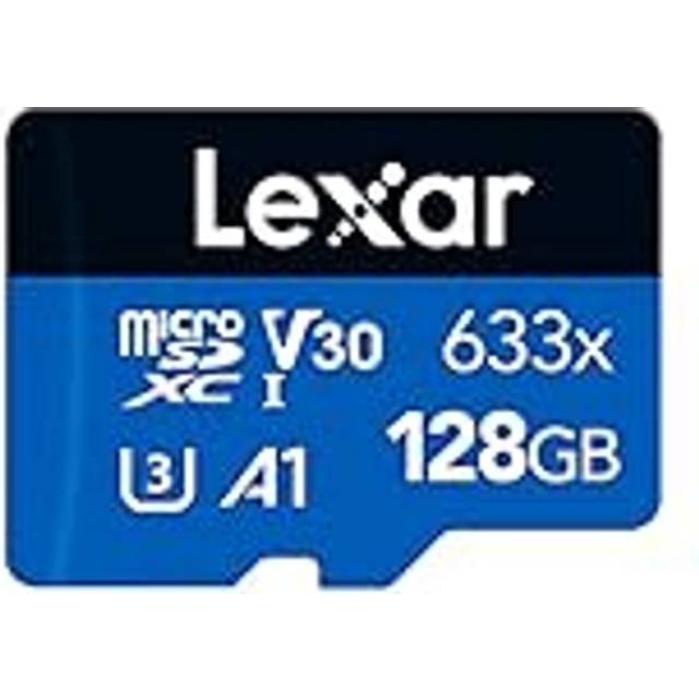 633x 128GB Micro SD Card, microSDXC UHS-I Card + SD Adapter, microSD Memory Card up to 100MB/s Read, A1, Class 10, U3, V30, TF Card for
