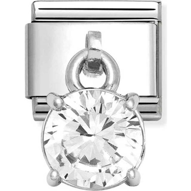 Nomination Classic Silver CZ White Round Sparkly &amp; Stones Charms