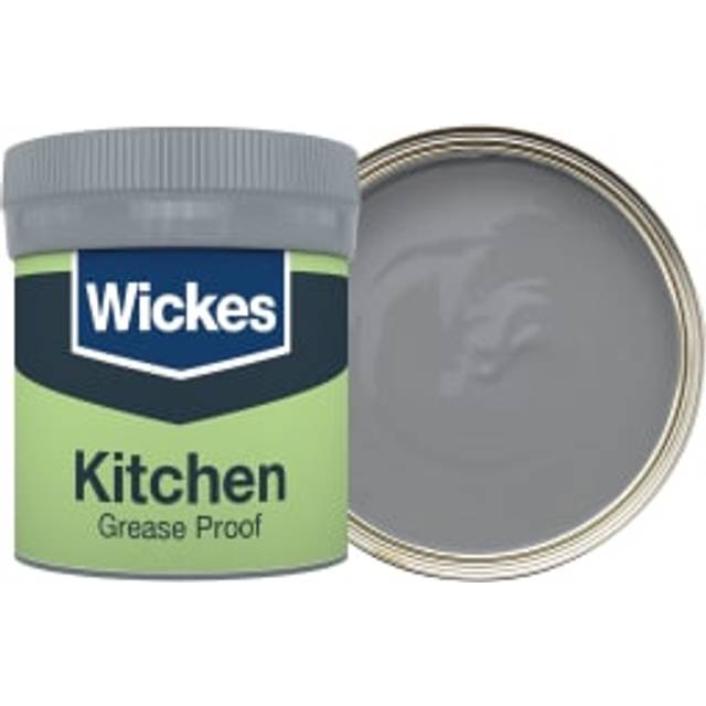 Wickes Kitchen Matt Emulsion Paint Tester Pot - Slate No.235 - 50ml