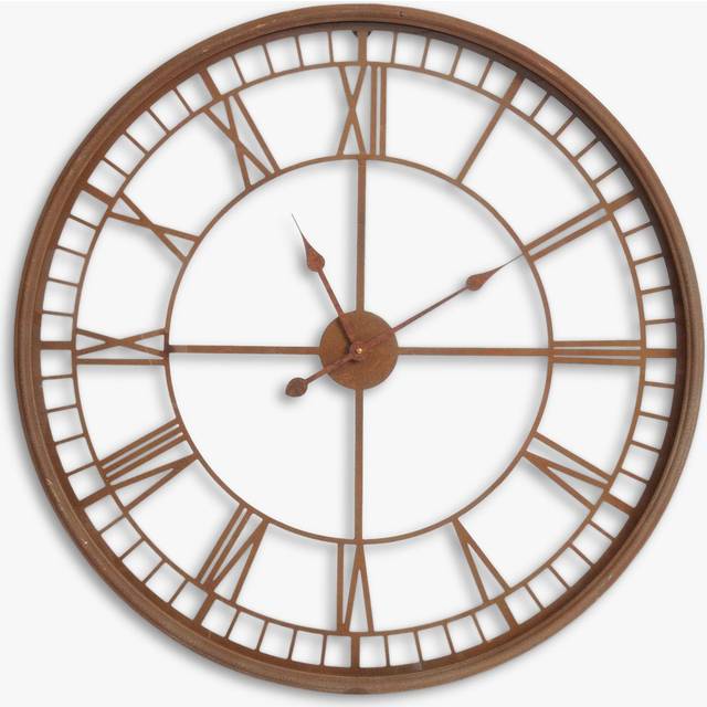 Skeleton Wall Clock - Iron/Glass - L6 x W80 x H80 cm - Rust