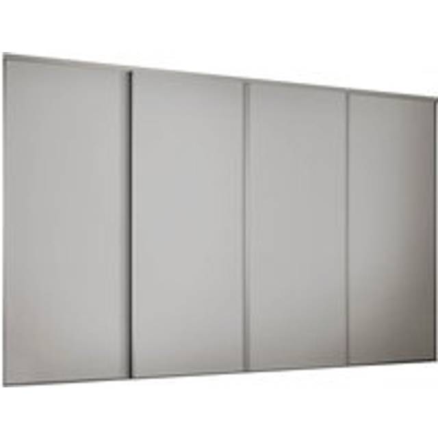 Spacepro Classic 4 Door Sliding Wardrobe Kit Dove 2370 x 2260mm in Grey Steel/MFC