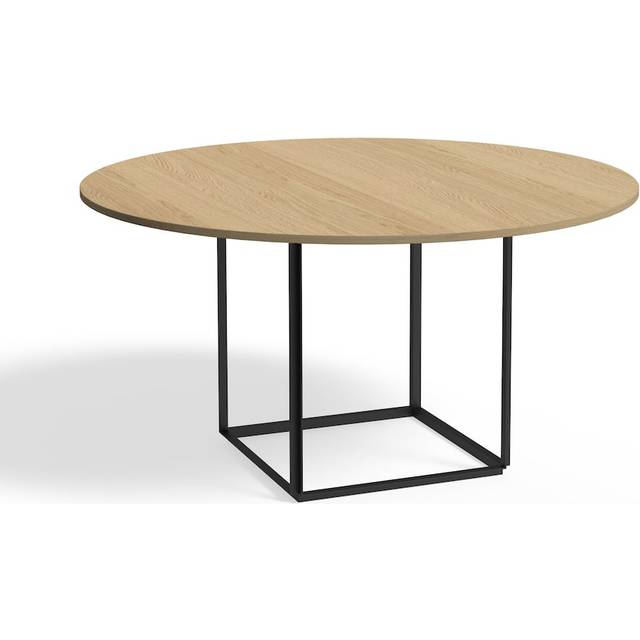 New Works Florence round dining table Natural oak. ø145 cm. black stand