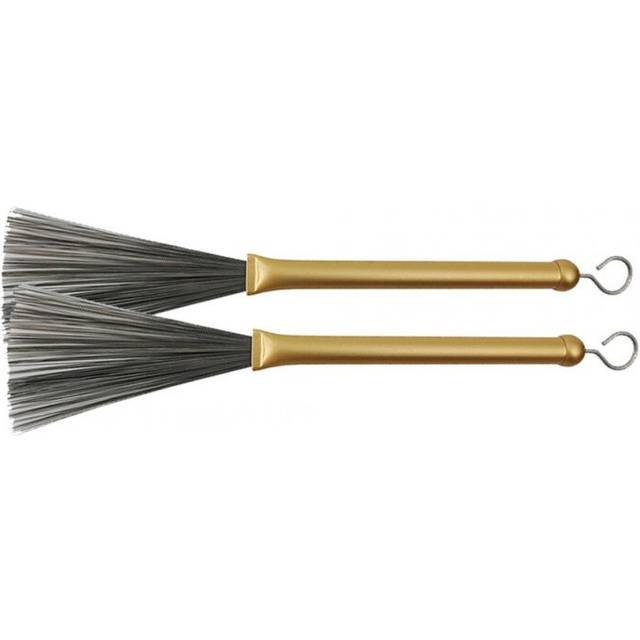2pcs Retractable Jazz Drum Metal Brushes Drum Sticks Percussion Drumsticks Musical Accessories Gold