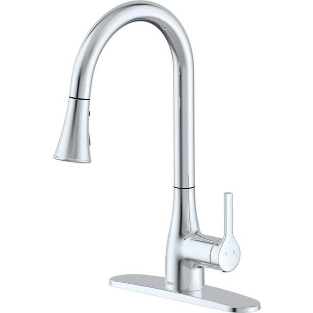 Bio Bidet Flow Classic Kitchen Faucet with Retractable Pull Down Sprayer  One-Handle  Easy Clean Finish  Chrome