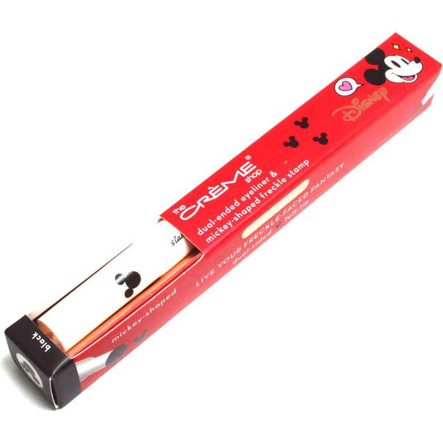 The Creme Shop Disney Dual-Ended Eyeliner & Mickey Shaped Freckle Stamp Eye Liner [ DMES7241 Black ] + Free Zipper Bag  Pencil