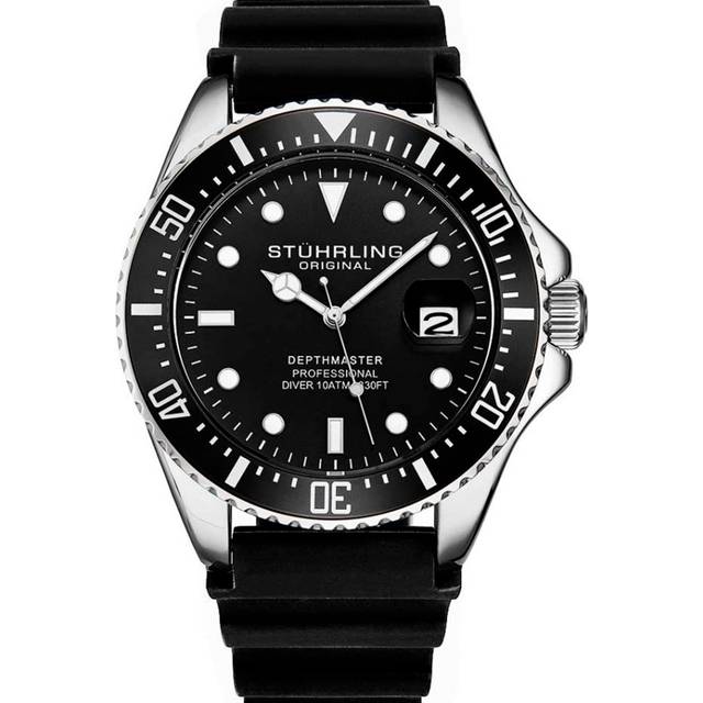 Stührling Depthmaster Diver 3950R.1 - Herr - 42 mm - Analogt - Quartz - Mineralglas - Black (22 mm)